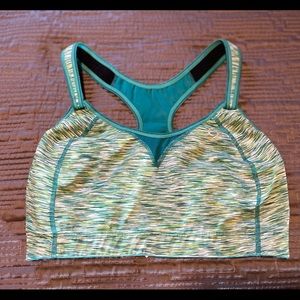 38C Green/White Moving Comfort Sports Bra